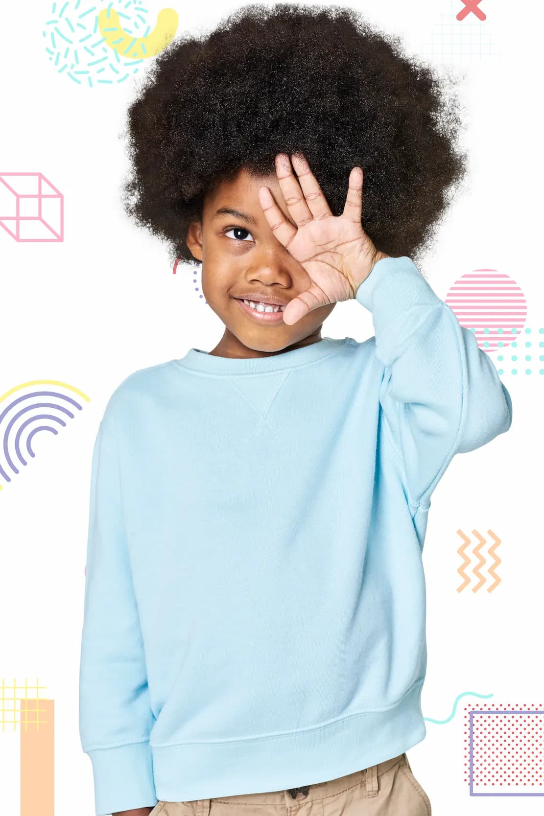 Boy in blue sweater
